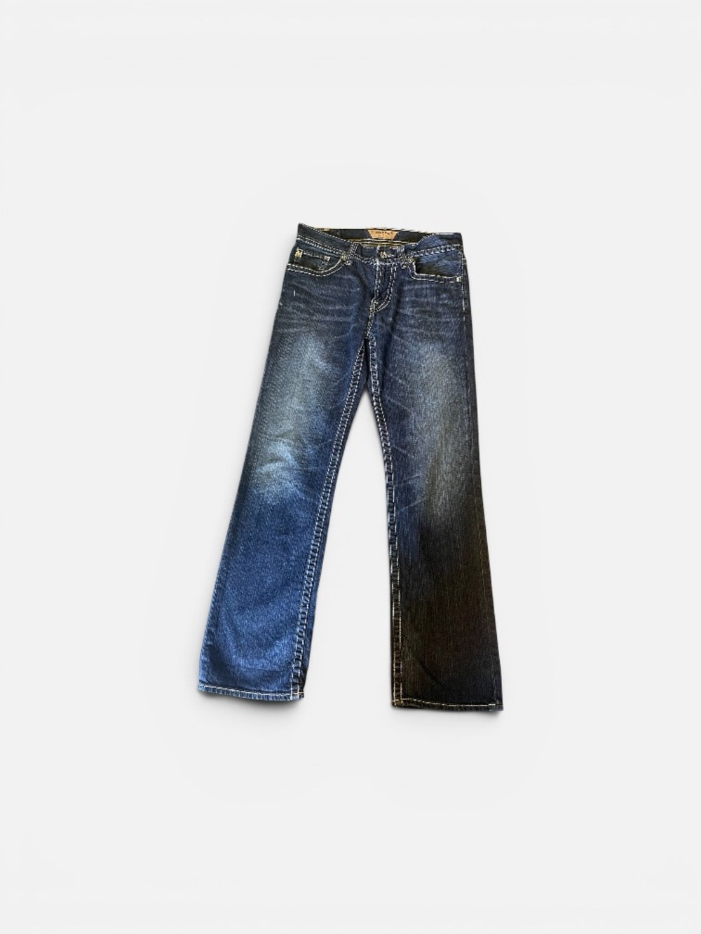 Big Star Men's Two-Tone Blue and Black Bootcut Jeans